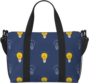 Laptop Tote Bag for Women Work - blue Light Bulbs Pattern Gym Bag for Women Men, Crossbody Travel Bags for Women Men Carry On, Weekender Bags for Women Travel