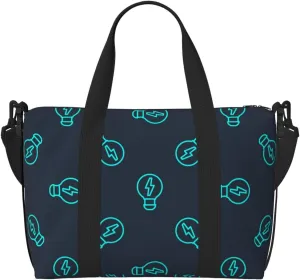 Laptop Tote Bag for Women Work - blue Light Bulbs print Gym Bag for Women Men, Crossbody Travel Bags for Women Men Carry On, Weekender Bags for Women Travel