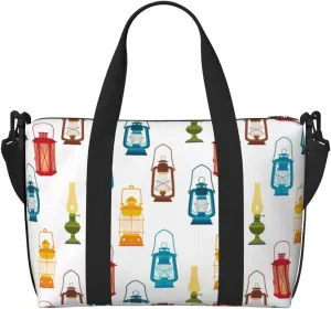 Laptop Tote Bag for Women Work - vintage Light Bulb Print Gym Bag for Women Men, Crossbody Travel Bags for Women Men Carry On, Weekender Bags for Women Travel