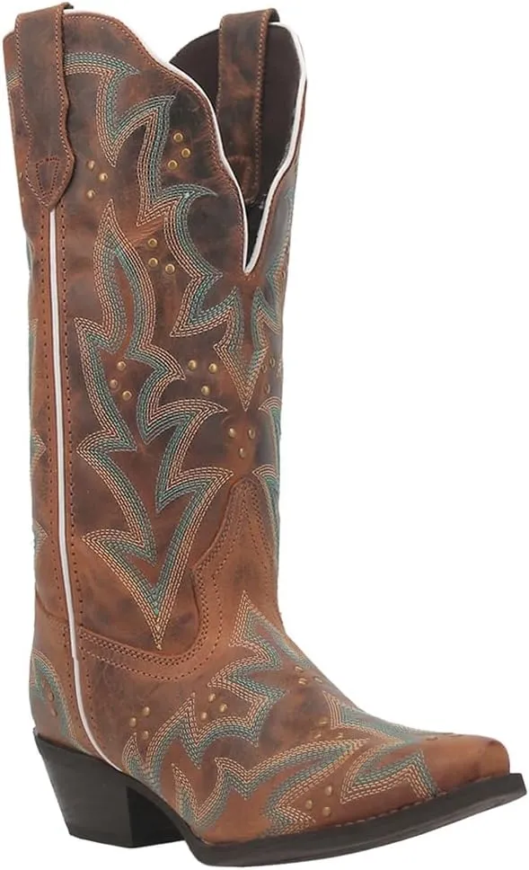 Laredo Womens Adrian Snip Toe Casual Boots Mid Calf Low Heel 1-2" - Brown
