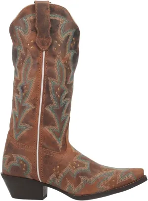 Laredo Womens Adrian Snip Toe Casual Boots Mid Calf Low Heel 1-2" - Brown