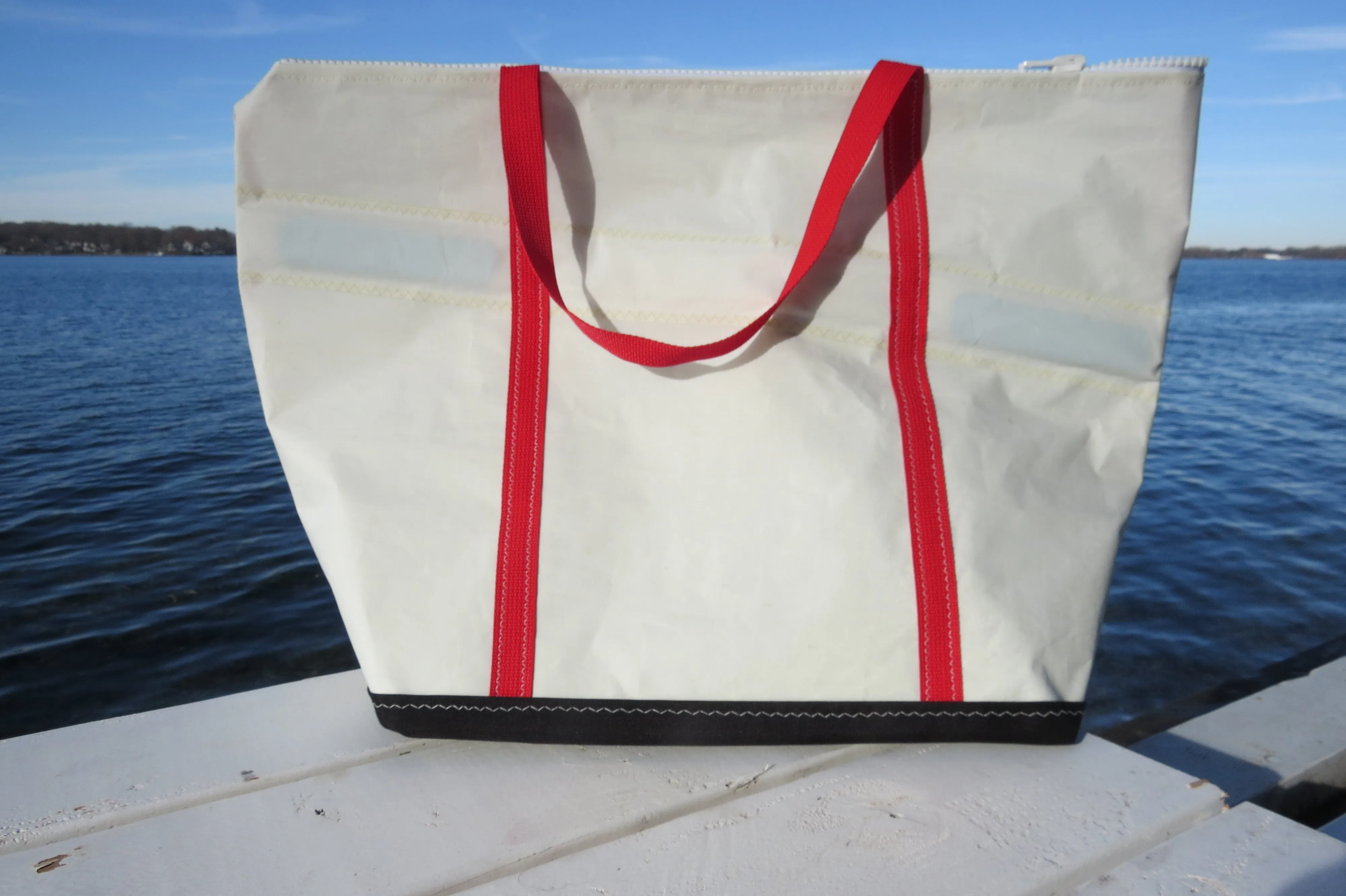 Large Black 17 Zip Sail Tote