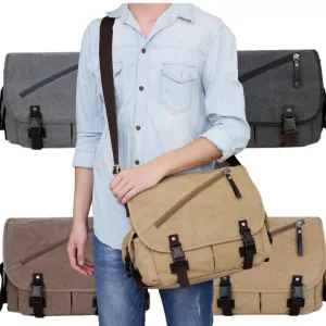Large Canvas Satchel Bag – Travel Messenger and ; Laptop Shoulder Bag