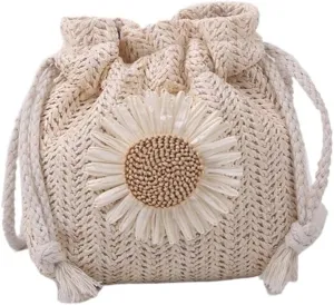Large capacity Bag Fresh Flower - decorated Straw Crossbody Bag, A Stylish and Casual Choice Ladies shoulder Bag