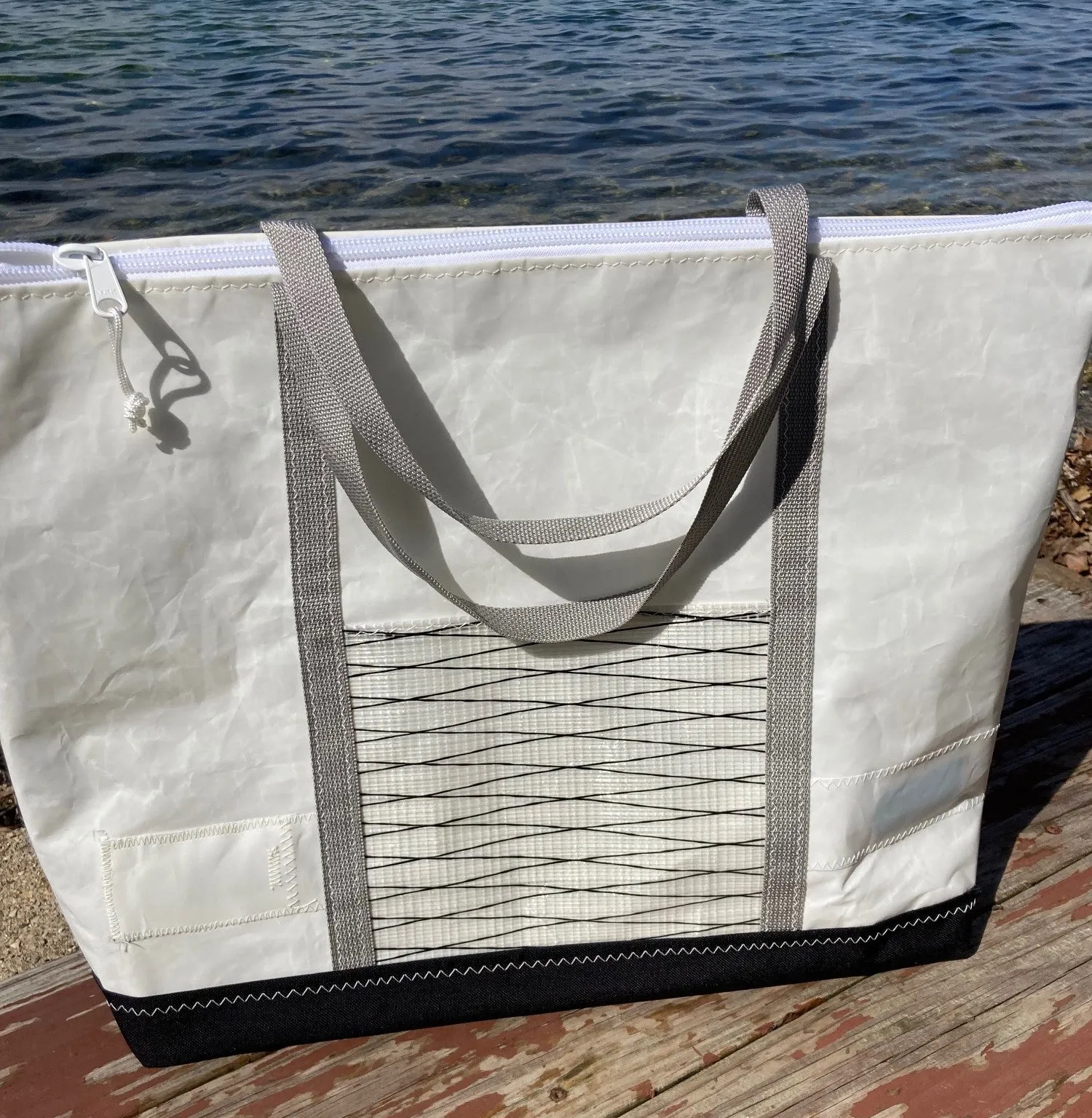 Large Red 4 Zip Sail Tote