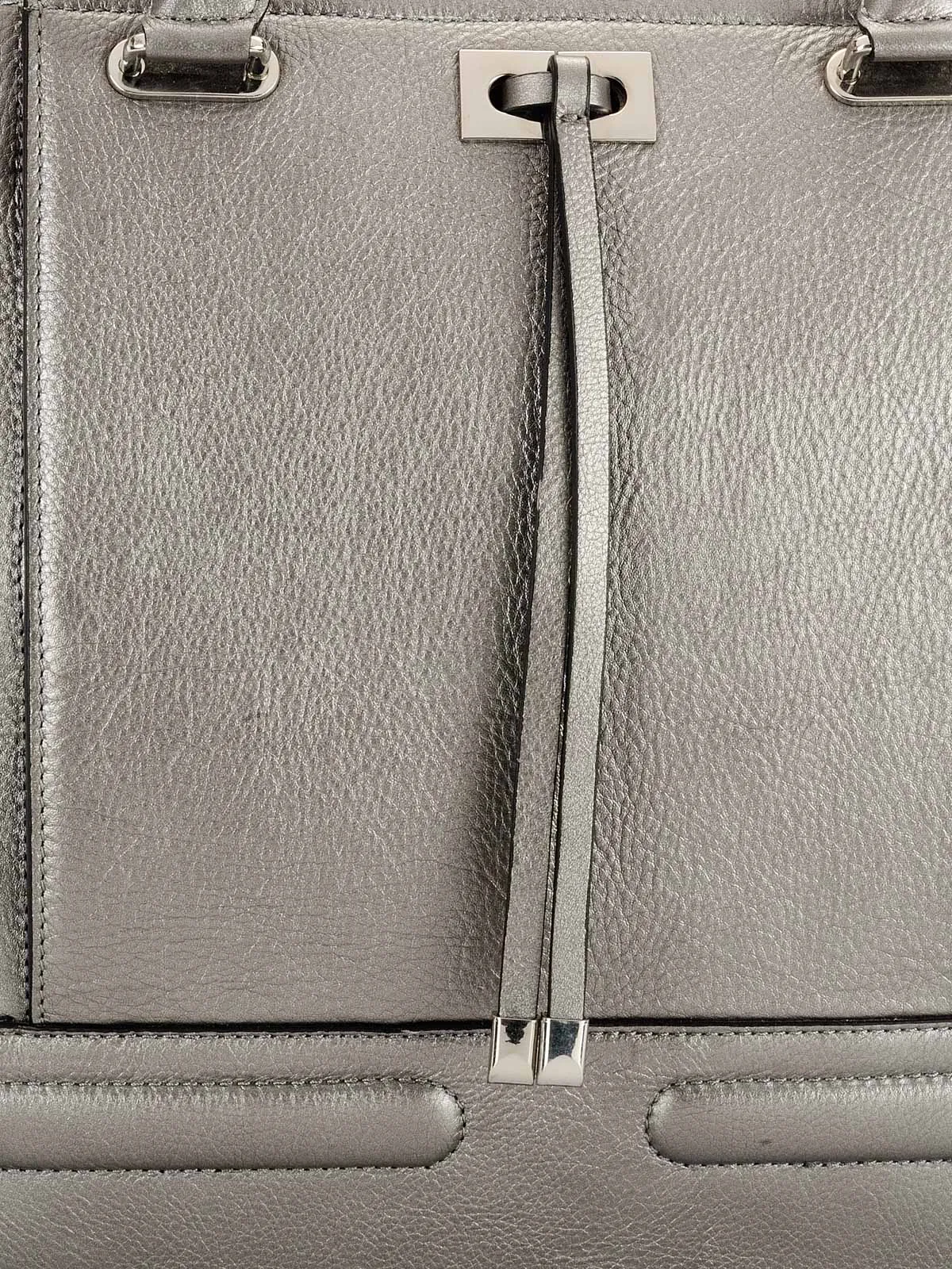 Large Shopper In Metallic Leather