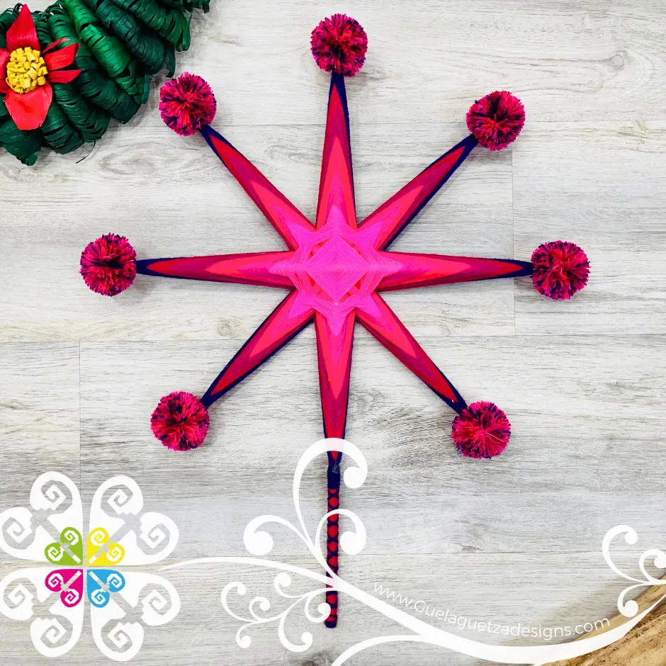 Large Star Pom Pom - Christmas Tree Topper