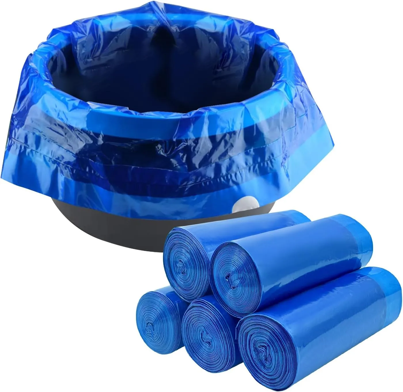 LaSyL Commode Liners-Disposable Bedside Commode Liners for Adult Toilet Chair Bucket, Portable & Camping Toilet Bags-Value Pack Medical Grade No Leaks 100 Pack Universal Fit