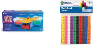 Learning Resources Primary Bucket Balance Teaching Scale   Learning Resources MathLink Cubes - Set of 100 Cubes