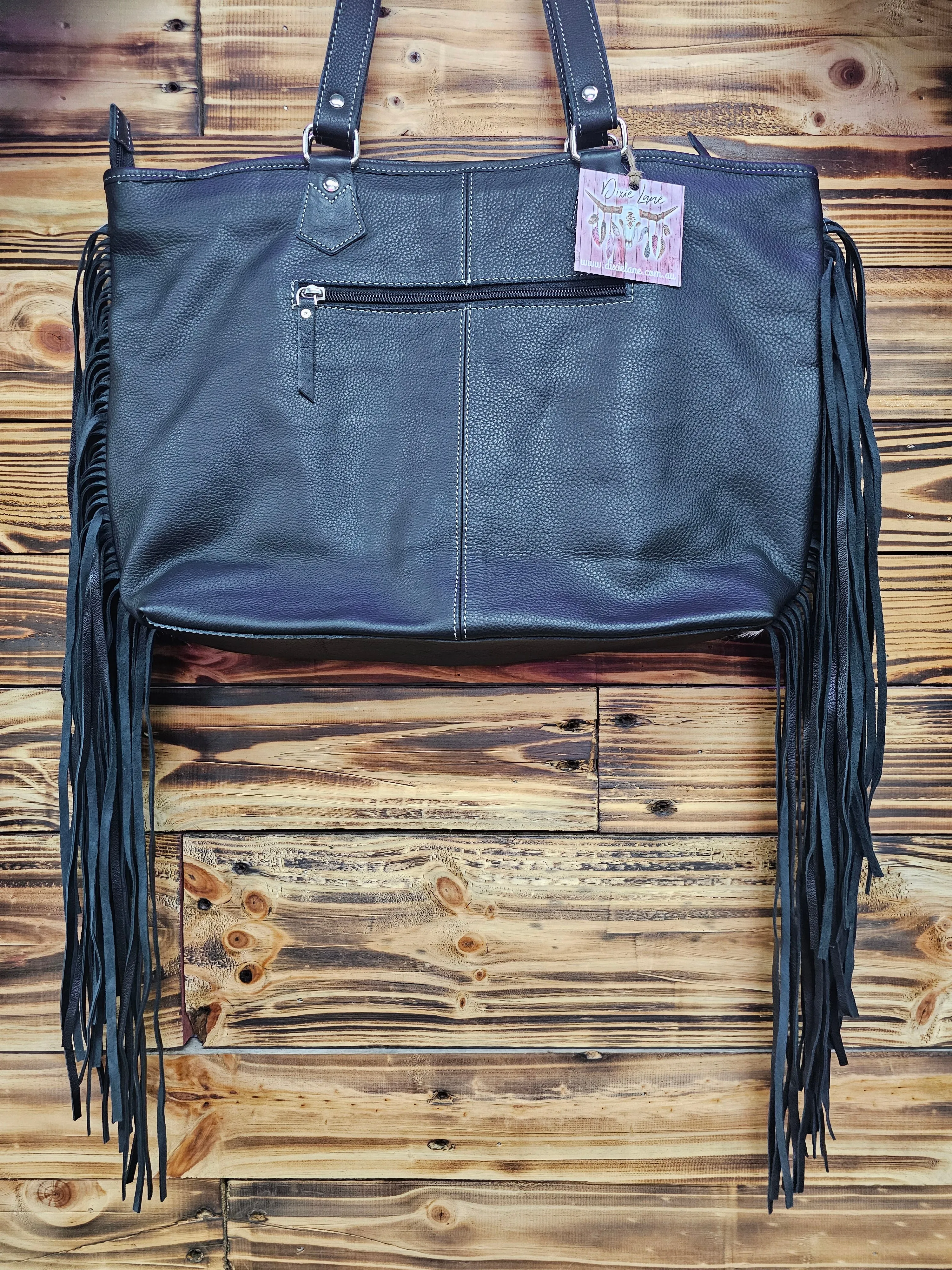 Leather & Hide Fringe Tote Bag