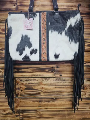Leather & Hide Fringe Tote Bag