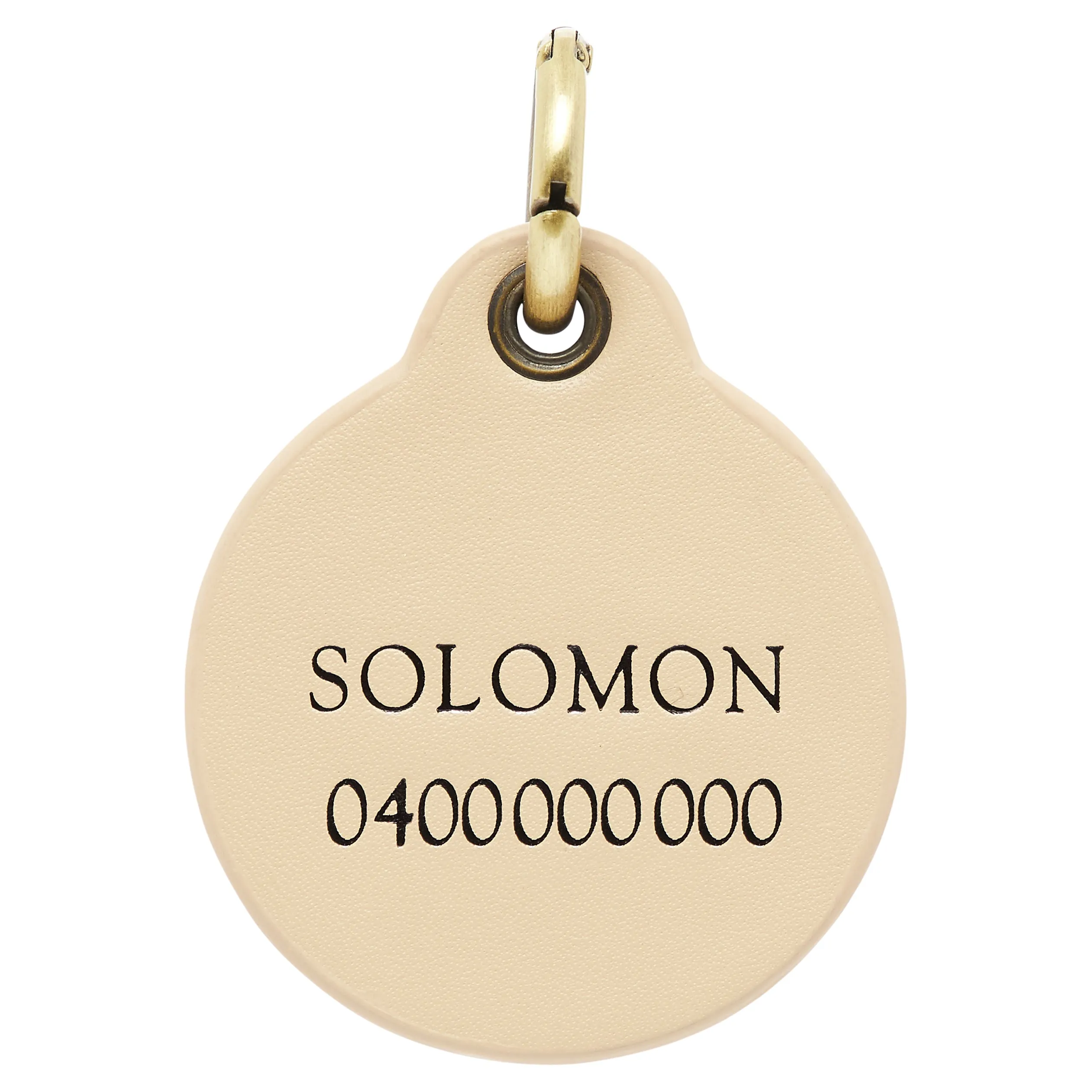 Leather Dog Tag - CREAM