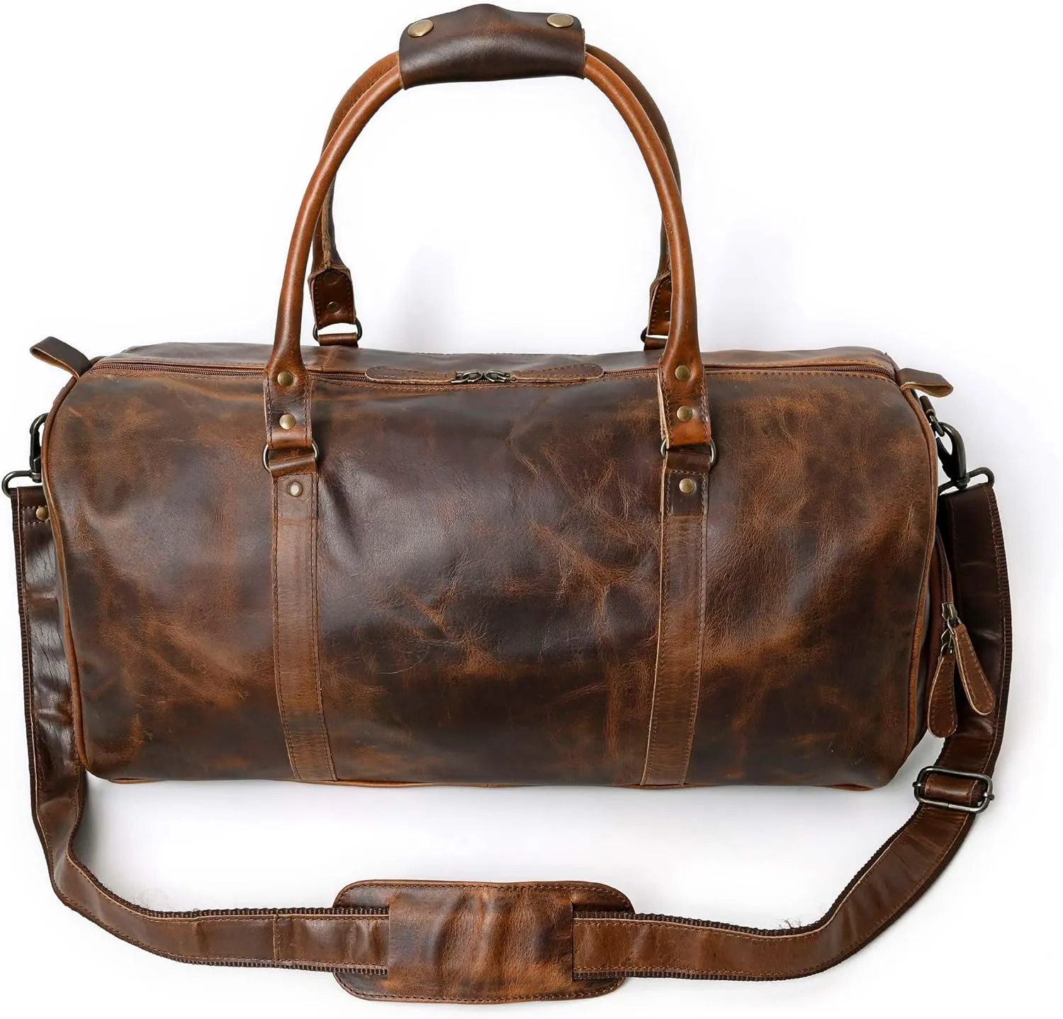 Leather Duffle Bags for Travel for Men and Women 21 inch Carry On Bag Full Grain Leather Gym Bag Overnight Weekend Leather Bags Sports Flight Professional