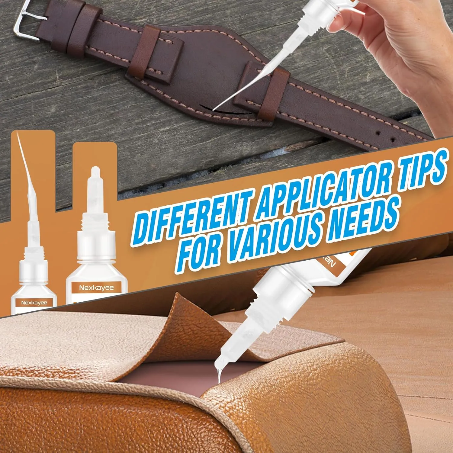Leather Glue, Fast-Drying Adhesive, Clear Superglue for Repairing Furniture Upholstery, Sofas, Shoes, Bags and Other Crafts, 60g (Pack of 2)