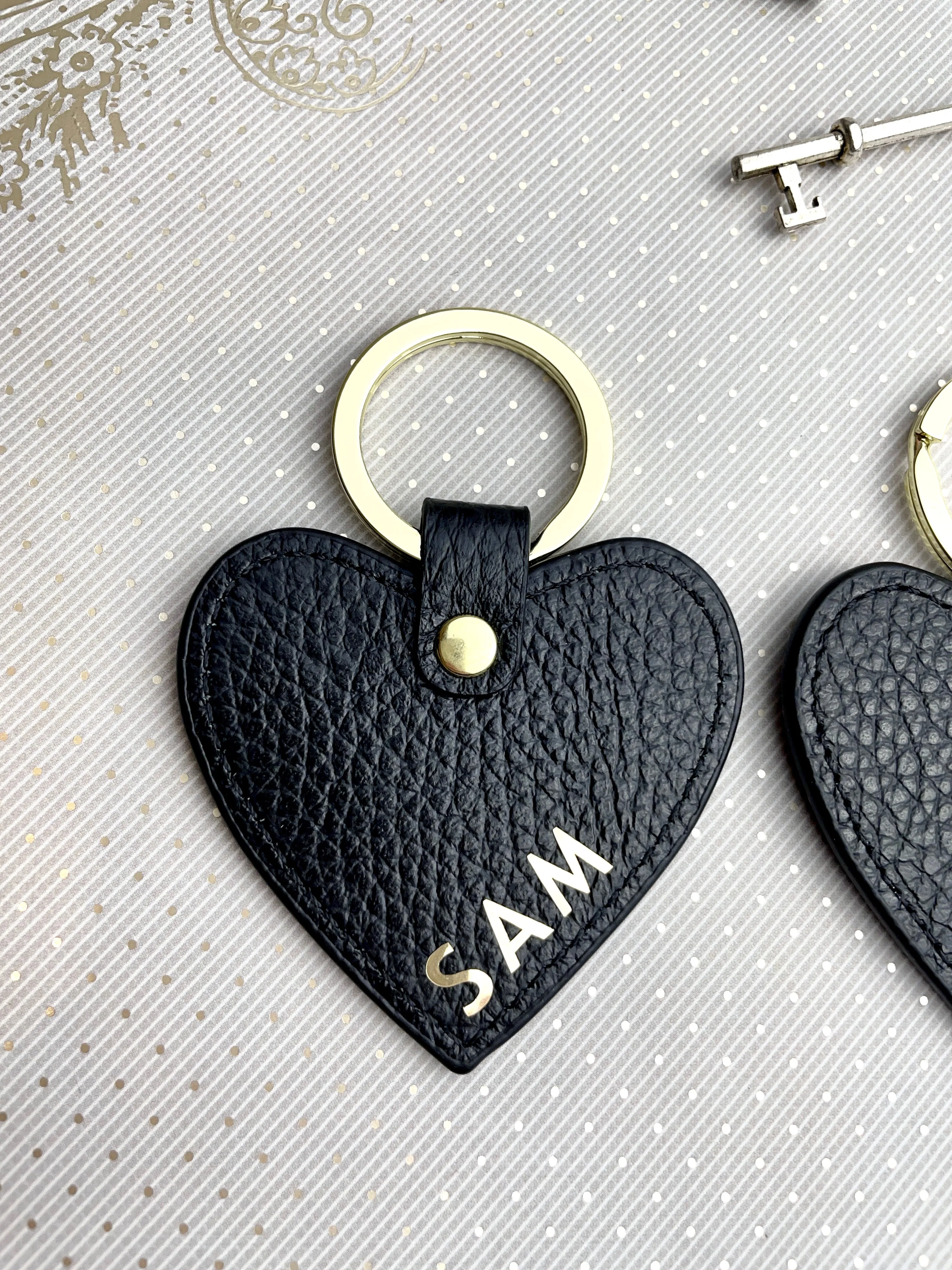 Leather Heart Keyrings