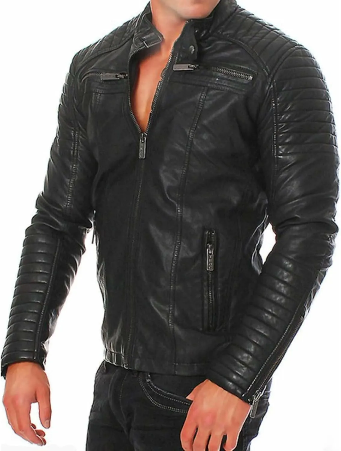 Leather Jacket Mens Club Coat Vintage Autumn Winter Men Jacket Collar Men's Coats Jackets Mens Jacket Lightweight