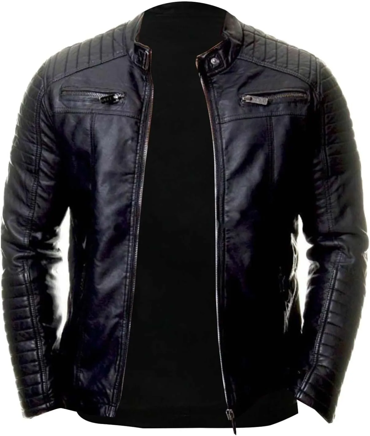 Leather Jacket Mens Club Coat Vintage Autumn Winter Men Jacket Collar Men's Coats Jackets Mens Jacket Lightweight