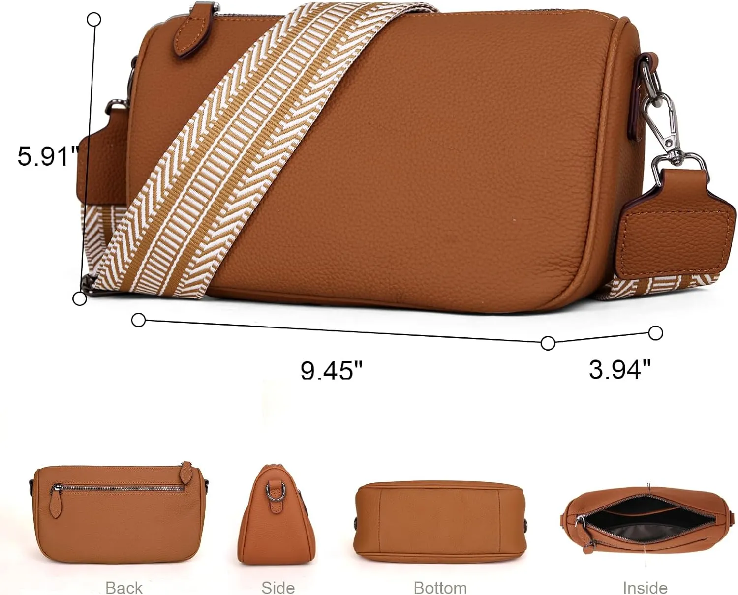 Leather Purse Crossbody Bag for Women: Genuine Leather Purses for Women Trendy - Small Shoulder Cross Body Bag