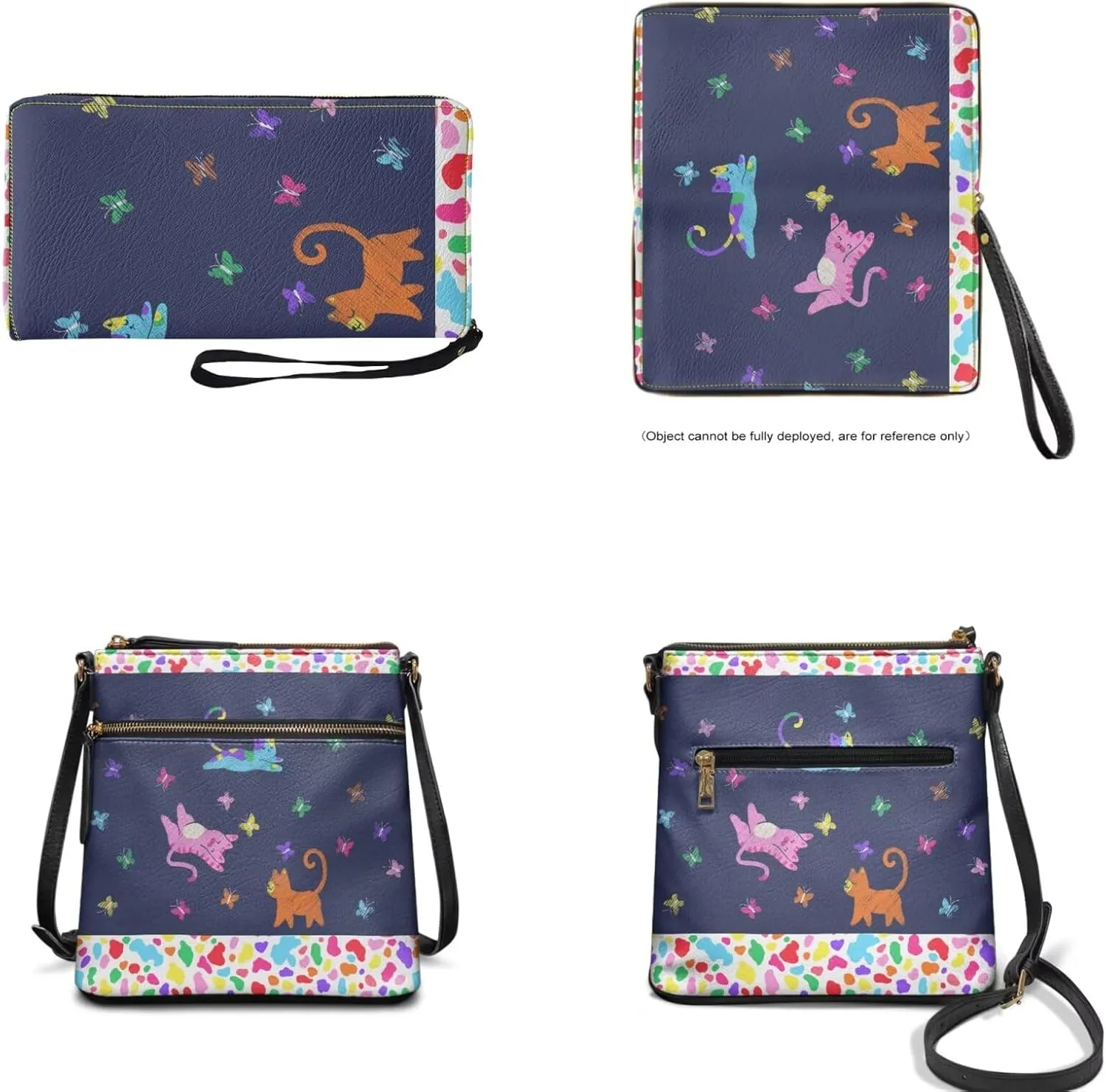 Leather Purses 2Pcs, Fashion Shoulder Bag with Belt Wallet Set of 2 Lightweight & Portable for Independence Day