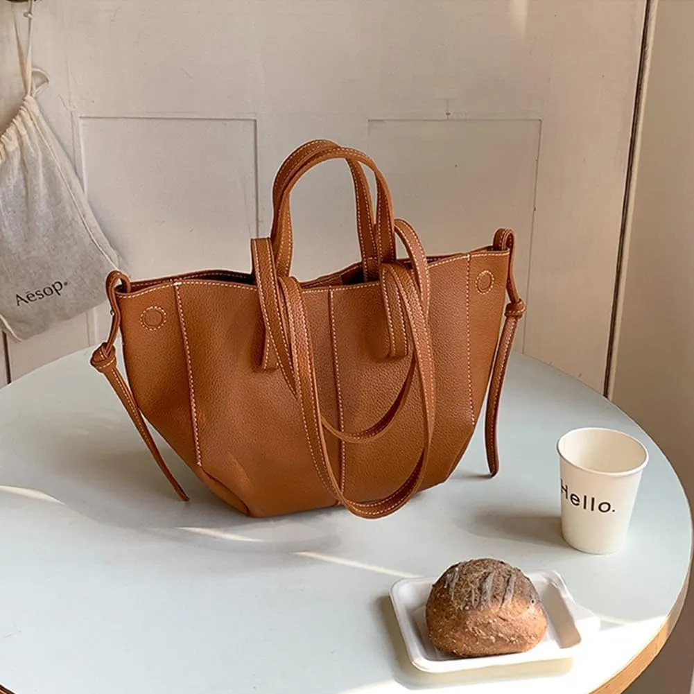 Leather Purses for Women Trendy Leather Shoulder Bag Faux Purse Faux Leather Tote Bag With Magnetic Closure