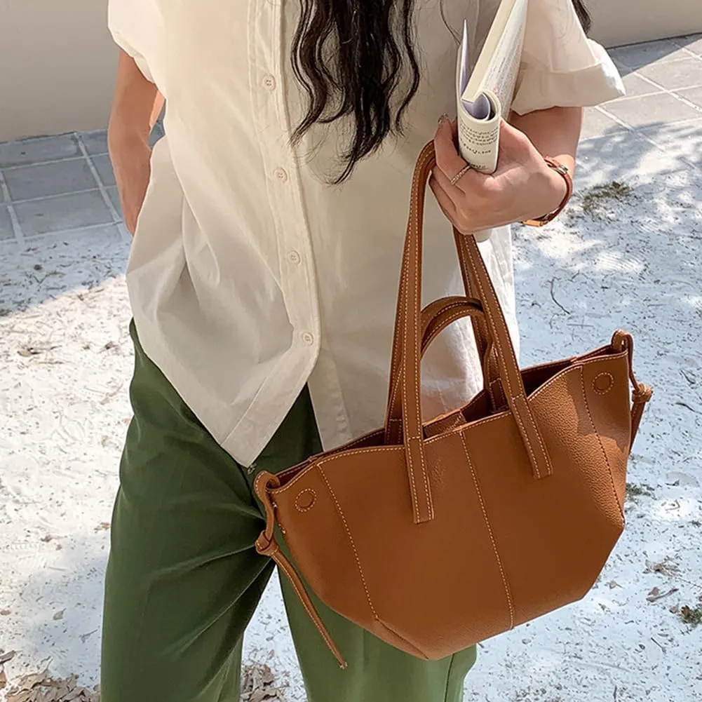 Leather Purses for Women Trendy Leather Shoulder Bag Faux Purse Faux Leather Tote Bag With Magnetic Closure