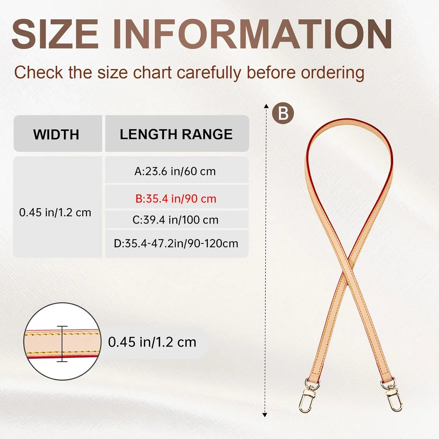 Leather Replacement Bags Strap Crossbody Shoulder Strap for Speedy Women