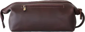 Leather Toiletry Bag for Men, Wire Toiletry Bag (3 Dark Brown)