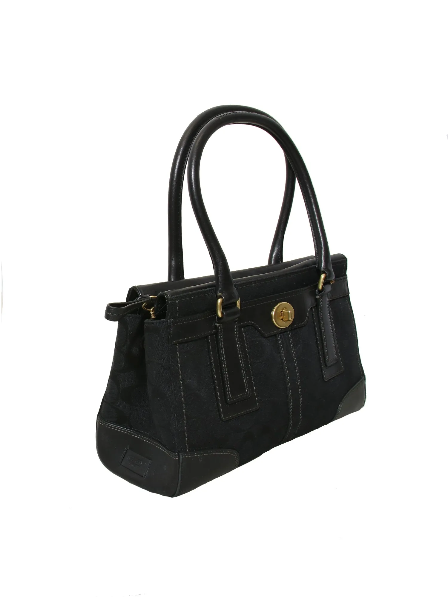Leather Trimmed Canvas Monogram Tote