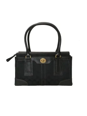 Leather Trimmed Canvas Monogram Tote