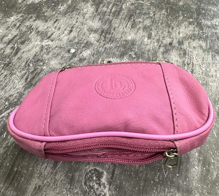 Leatherboss Genuine Leather Double Frame Coin Purse Wallet with Zipper Pocket