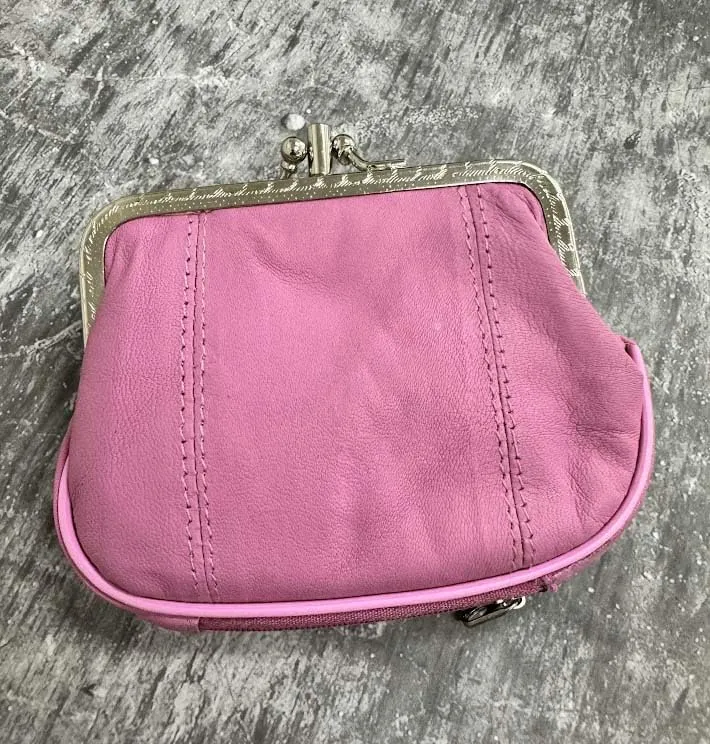Leatherboss Genuine Leather Double Frame Coin Purse Wallet with Zipper Pocket