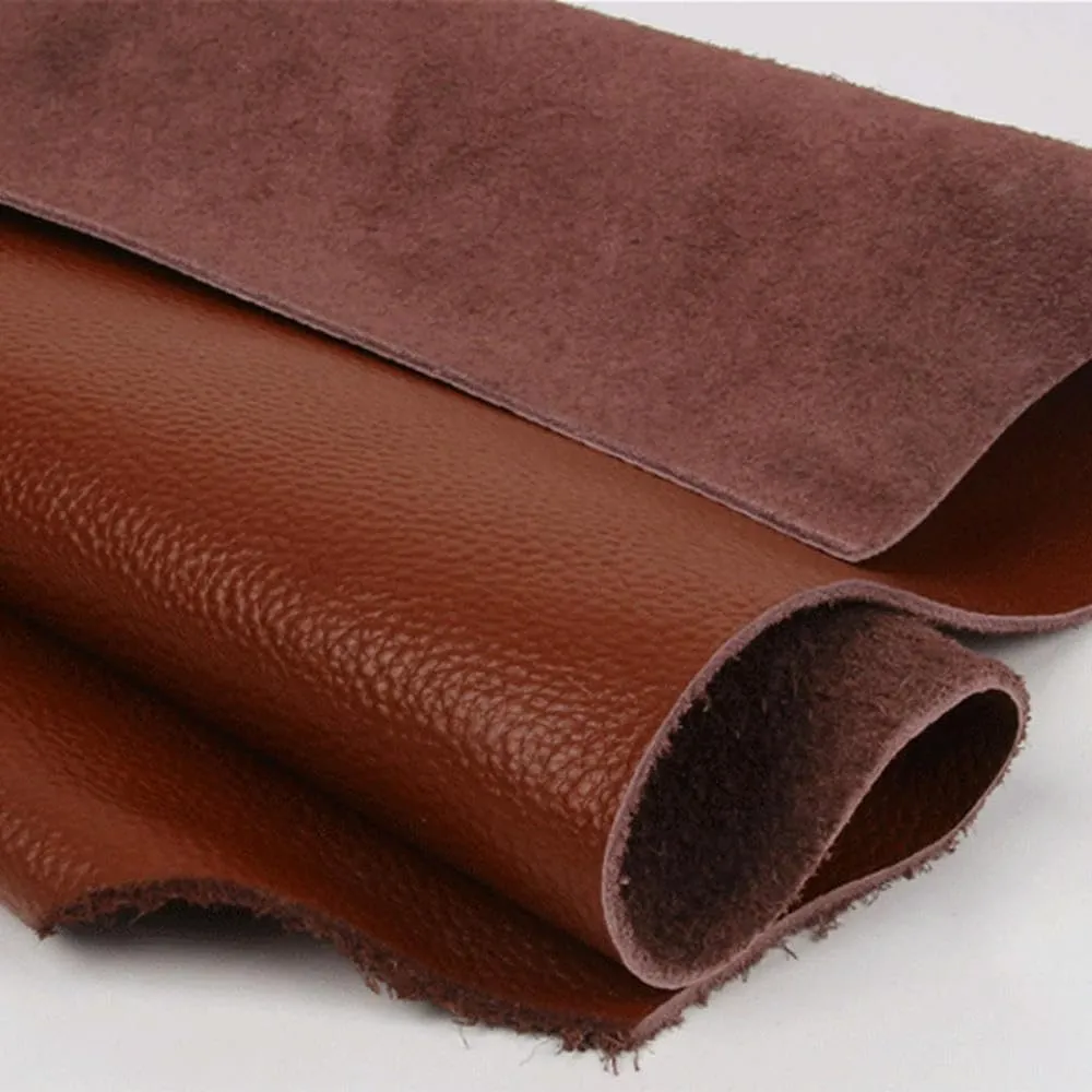 Leathercloth Material,Leather Fabric,1.5mm Leather Vegetable Tanned Cowhide Material Fabric Piece, Genuine Leather Wallet Handbag Shoes DIY Leathercraft Accessories(Gr,50x50cm)