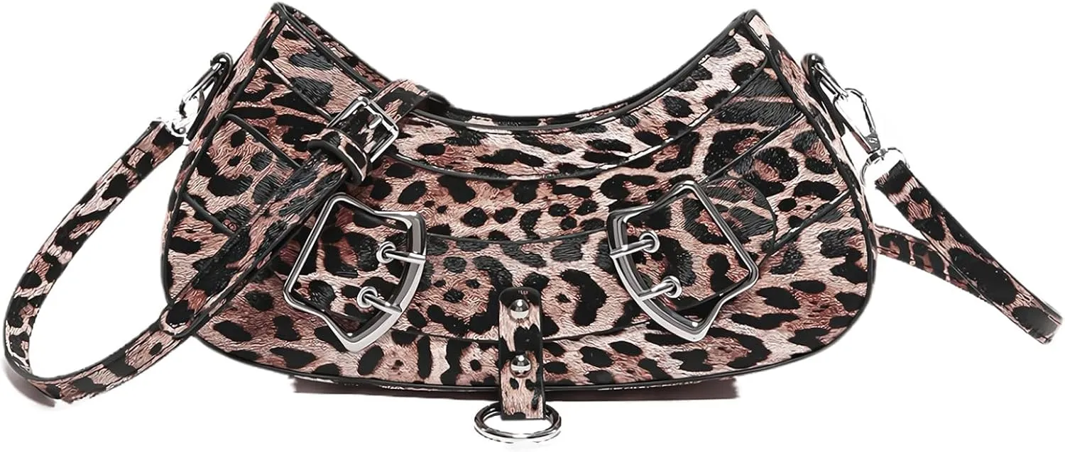 Leopard Print Leather Purse for Women Animal Cheetah Pattern Crossbody Shoulder Bags