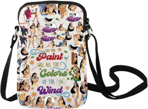 LEVLO Forest Princess Crossbody Bag Poca Hontas Fans Gift Paint With All The Colors Of The Wind Princess Shoulder Bag