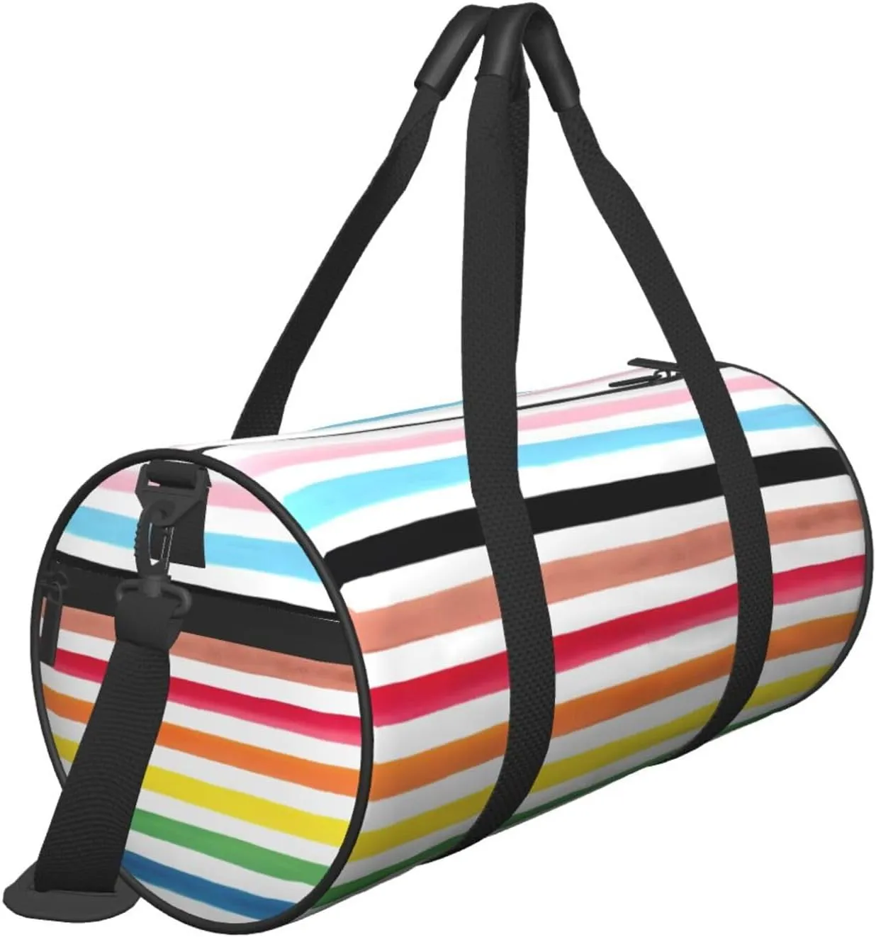 LGBT Pride Rainbow Gay Progress Pride Stripes Round Travel Duffel Bag Large Capacity Gym Sports Bags for Hiking Vacation Trips