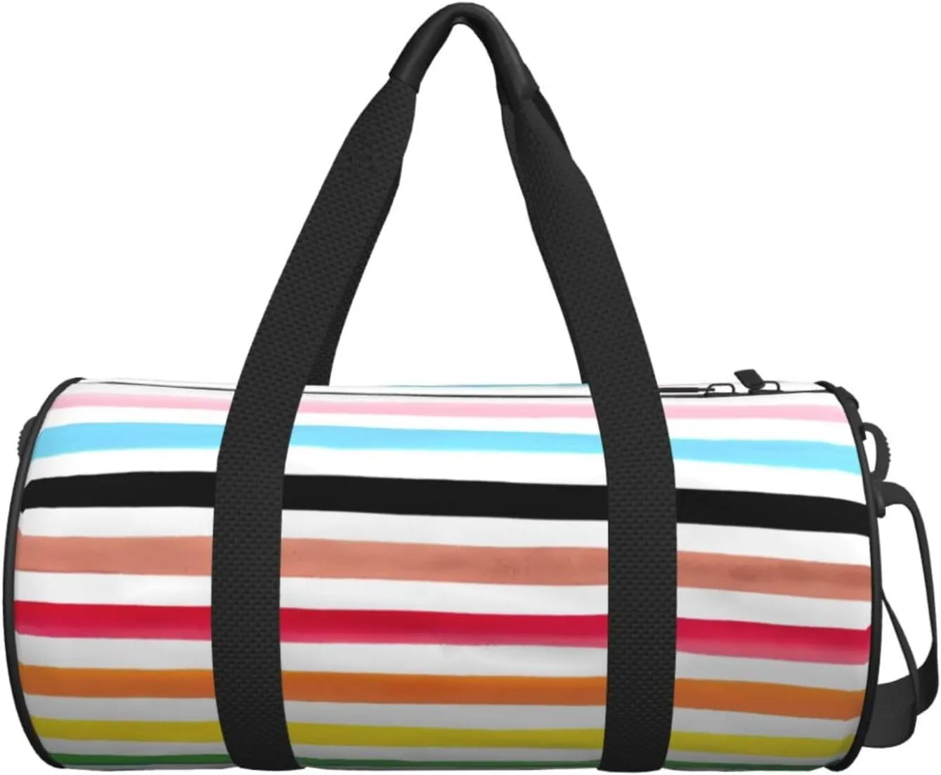 LGBT Pride Rainbow Gay Progress Pride Stripes Round Travel Duffel Bag Large Capacity Gym Sports Bags for Hiking Vacation Trips