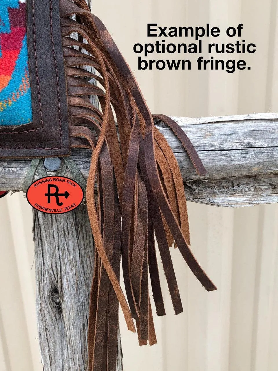 Light Brindle Cowhide Mini Saddle Bag with Your Choice of Buckle and Fringe for Phone, Keys, Roping Powder, etc