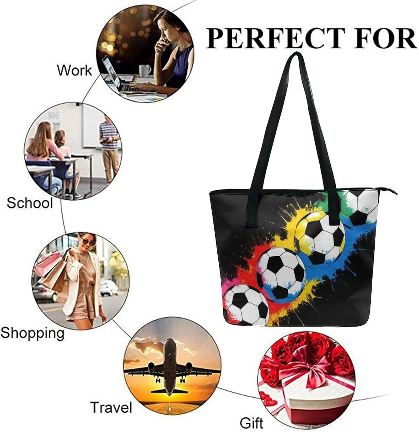 Lightweight Women Laptop Tote Bag for Work, Casual Large Capacity Handbag for Travel, Beach