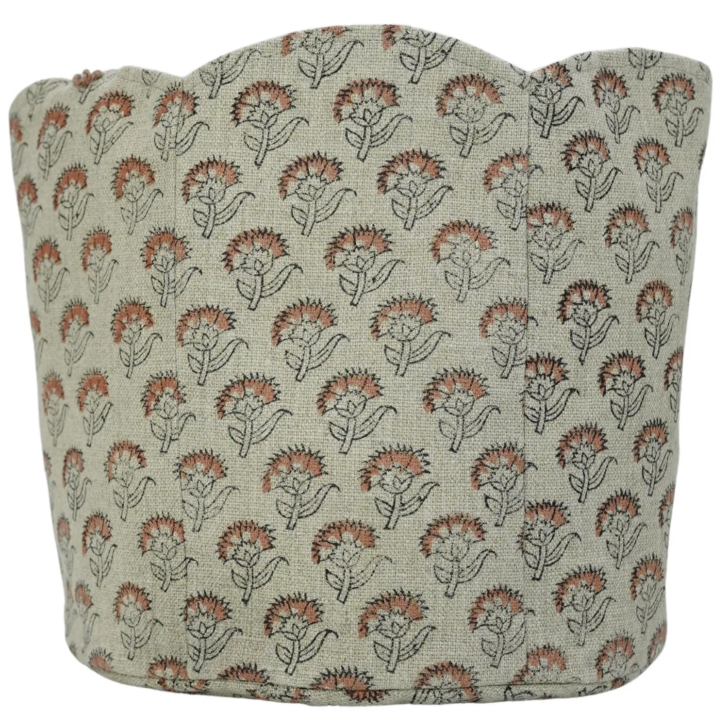 LINEN BLOCK PRINTED BASKETS STORAGE & ORGANIZER BIN – SHOPPING & GIFT BASKET - JUJU FLOWER
