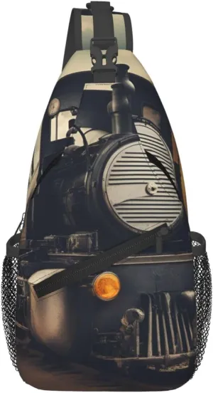 Locomotive Print Cross Chest Bag Diagonally Crossbody Shoulder Casual Fashion Travel Bag,Hiking Daypack