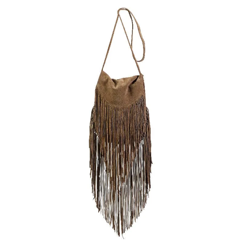 Long Fringed Suede Bag