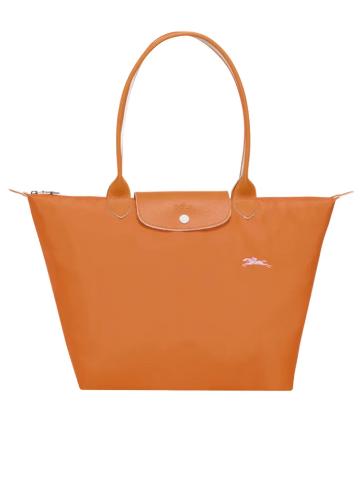 Longchamp Le Pliage Club Medium Shoulder Bag Rust/Silver