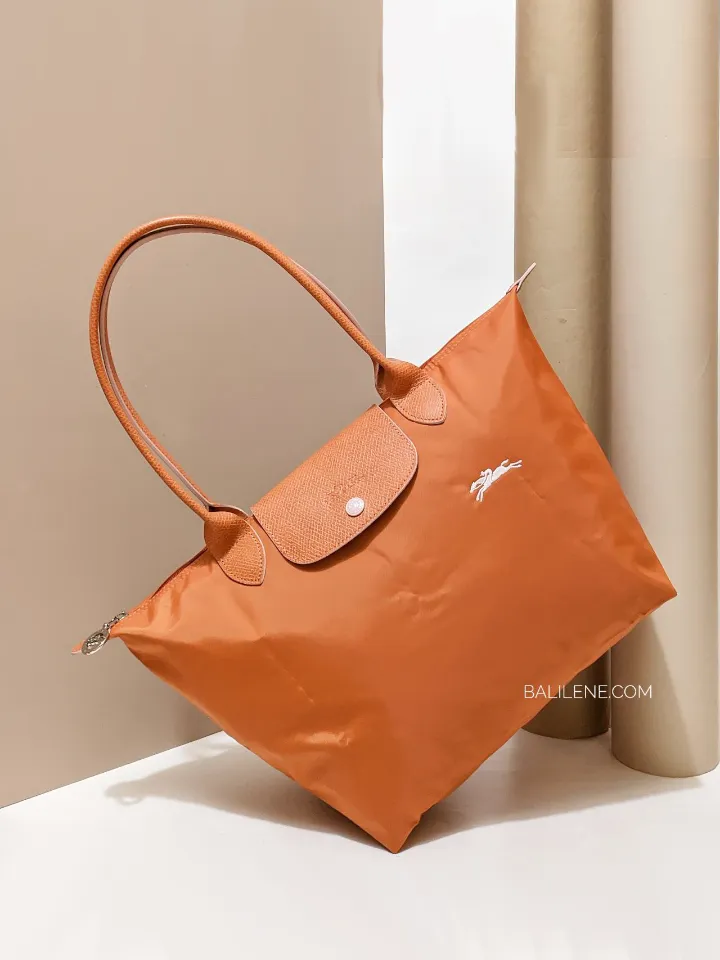 Longchamp Le Pliage Club Medium Shoulder Bag Rust/Silver