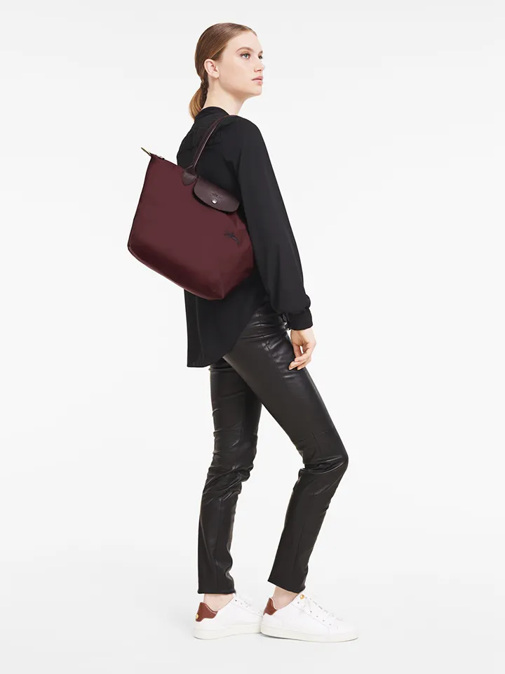 Longchamp Le Pliage Green Medium Shoulder Bag Bordeaux
