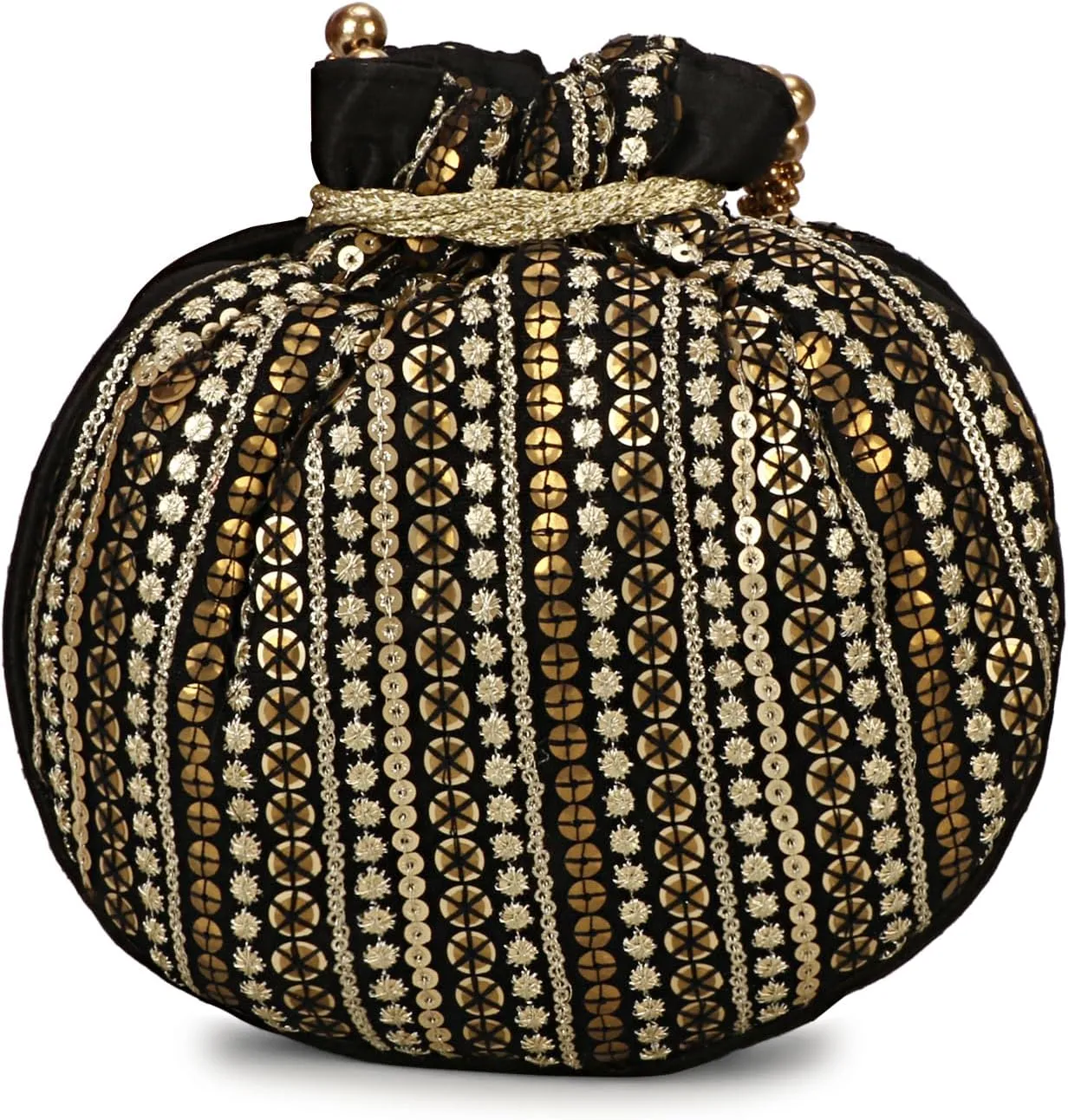 LONGING TO BUY Handcrafted Pearl and Bead Embellished Potli Bag, Potli Bag For Women
