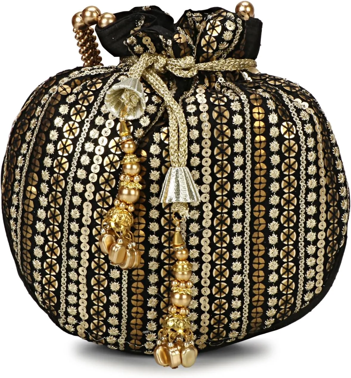 LONGING TO BUY Handcrafted Pearl and Bead Embellished Potli Bag, Potli Bag For Women