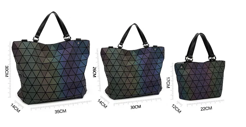 Luminous geometric rhombic handbag