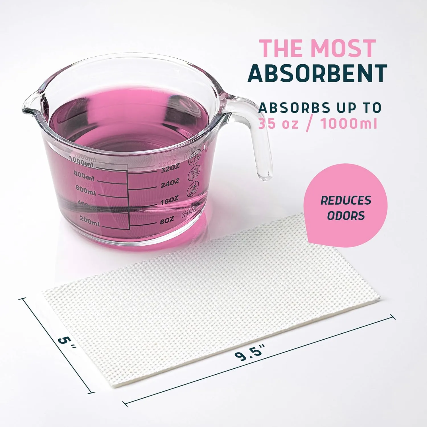 Lunderg Rose Scented Super Absorbent Commode Pads - Medical Grade Value Pack 250 Count - for Disposable Bedside Commode Liners, Adult Chairs, Portable Buckets & Camping Toilet Bags - Light Scent