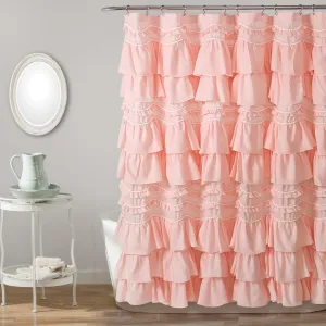 Lush Decor, 72" x 72", Kemmy Shower Curtain, Blush, Peachy Pink
