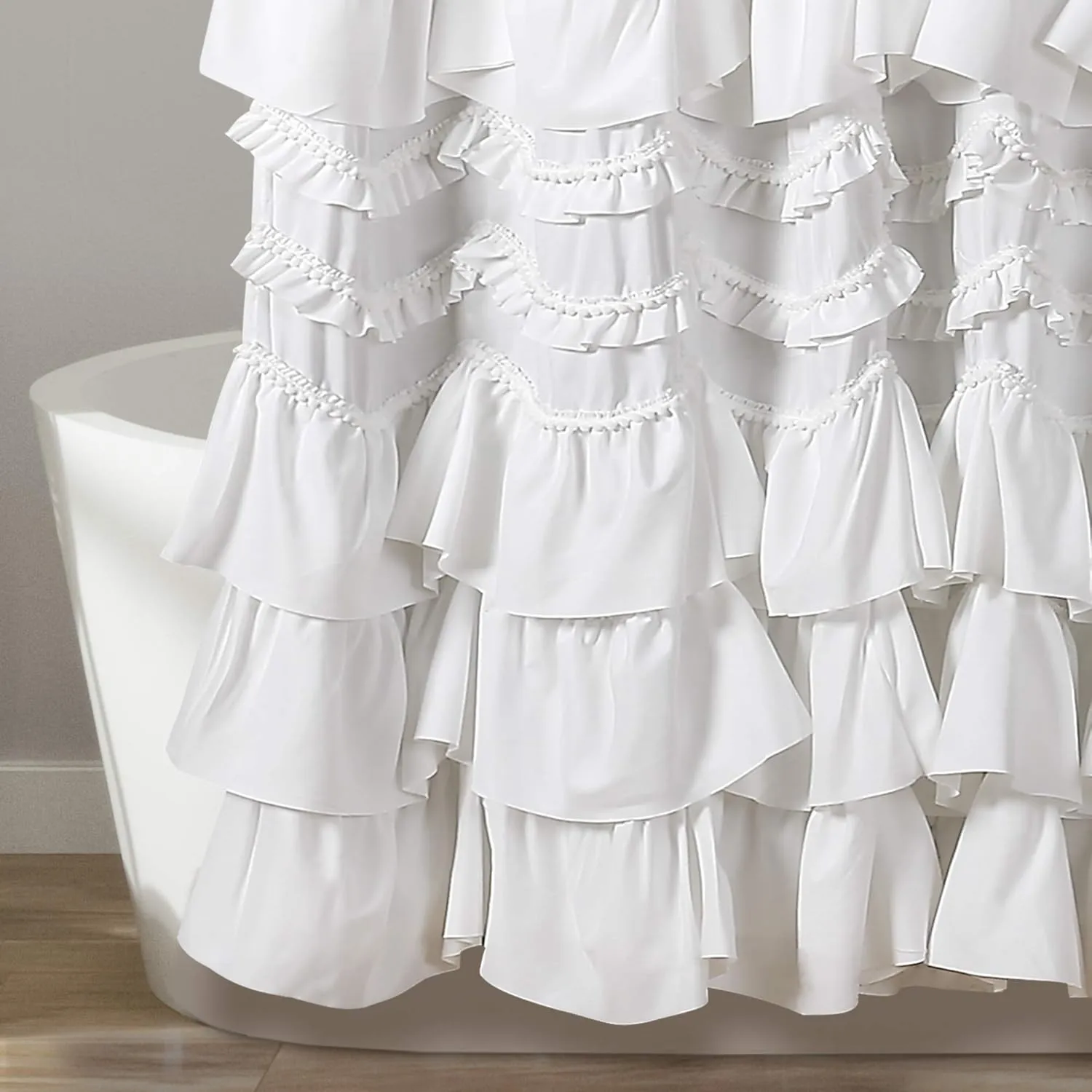 Lush Decor, 72" x 72", White Kemmy Shower Curtain